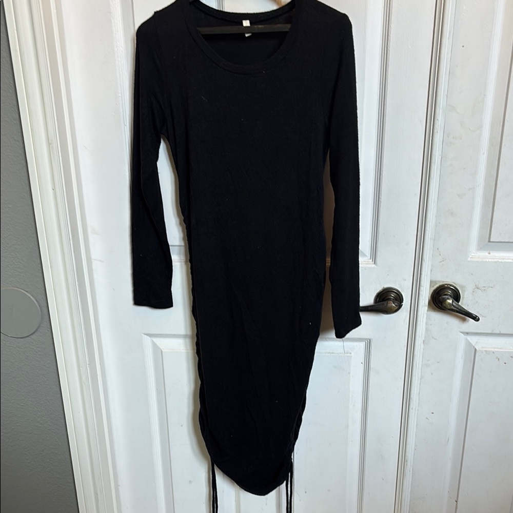 Maternity  Black Long Sleeve KnitDress